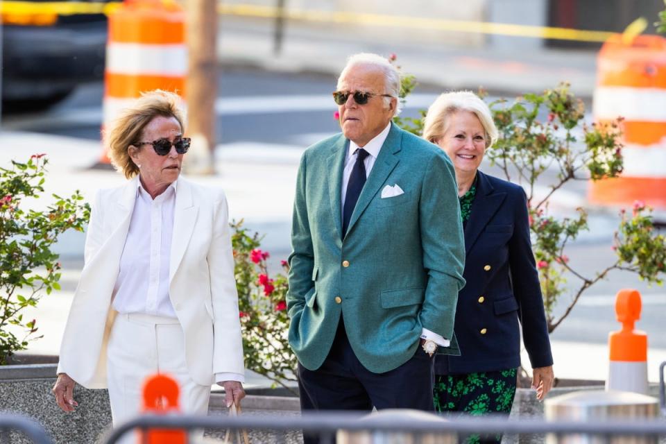 Joe Biden’s siblings, Valerie Biden Owens and James Biden arrive to court on June 10 in time for closing arguments (EPA)