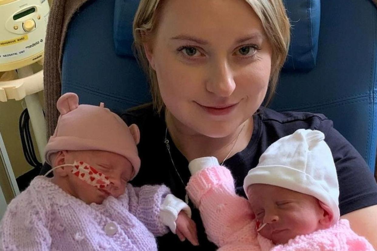 Sally Kynoch was diagnosed with stage 4 twin-to-twin transfusion syndrome (TTTS) during her pregnancy. (Sally Kynoch/SWNS)
