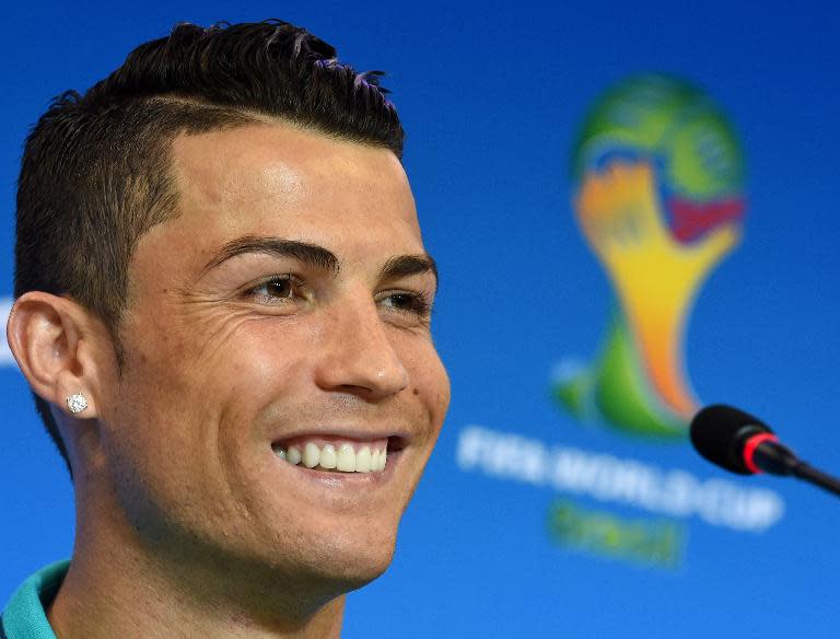 Portugal's forward Cristiano Ronaldo addresses a press conference in Salvador on June 15, 2014 ahead of his team's match against Germany