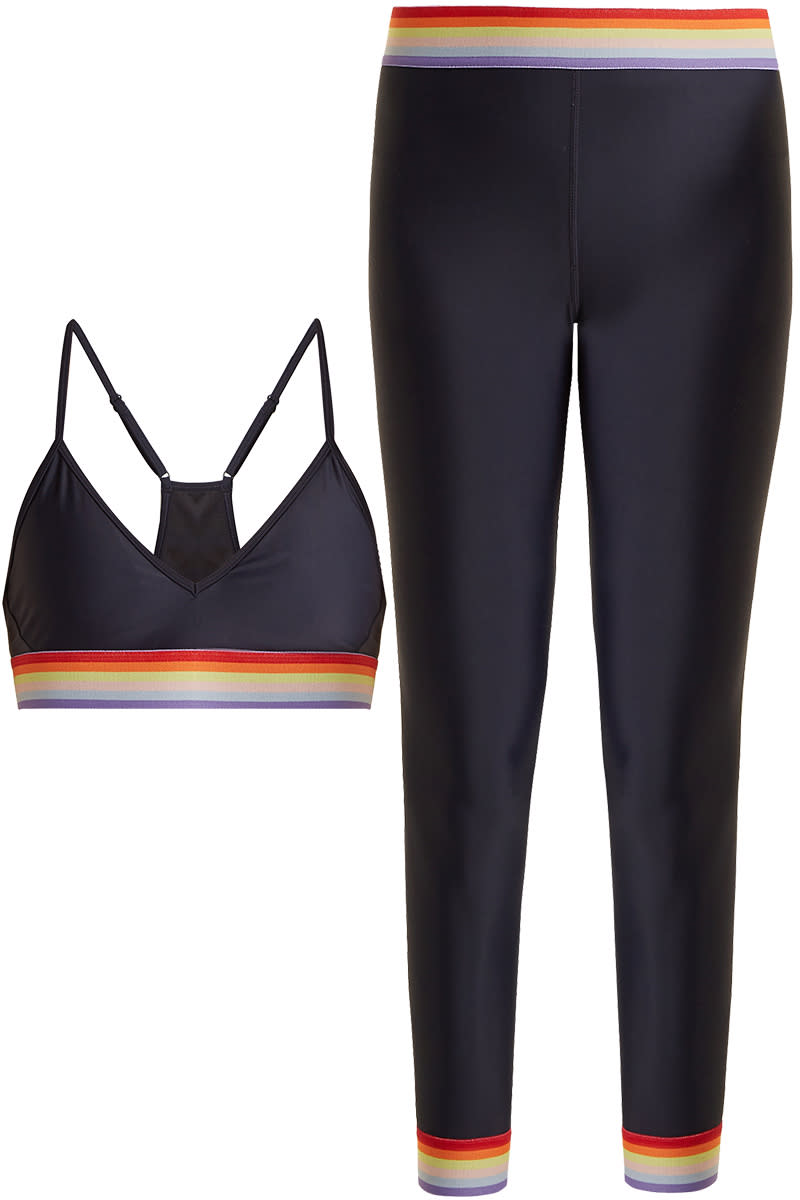 <p><strong>Shop the look:</strong> The Upside sports bra, $102; <a rel="nofollow noopener" href="http://www.matchesfashion.com/products/The-Upside-Rainbow-print-performance-bra--1098136" target="_blank" data-ylk="slk:matchesfashion.com;elm:context_link;itc:0;sec:content-canvas" class="link ">matchesfashion.com</a>. The Upside leggings, $130; <a rel="nofollow noopener" href="http://www.matchesfashion.com/products/The-Upside-Rainbow-stretch-performance-leggings--1098137" target="_blank" data-ylk="slk:matchesfashion.com;elm:context_link;itc:0;sec:content-canvas" class="link ">matchesfashion.com</a>.</p>