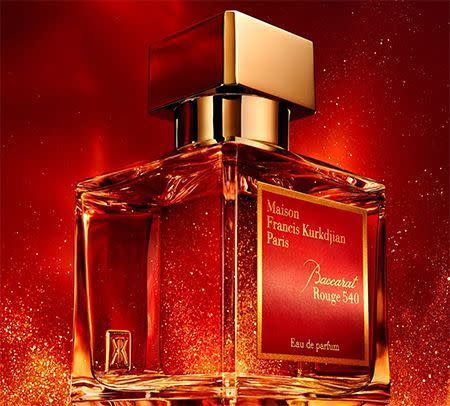 L'eau de parfum Baccarat Rouge 540 de la Maison Francis Kurkdjian Paris.