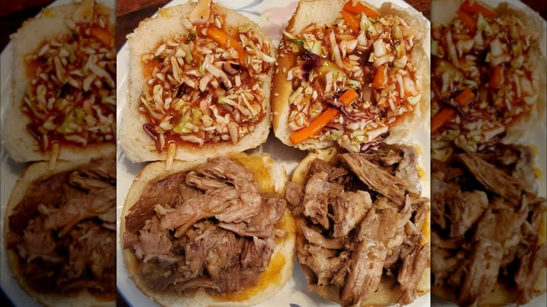 Barbecue pork and red slaw