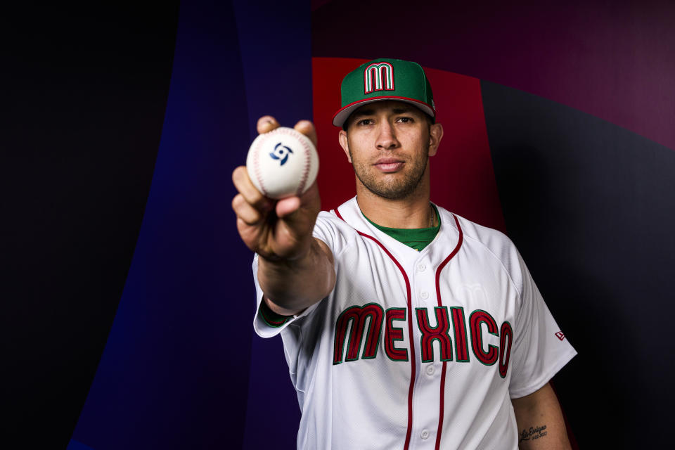 Luis Cessa #85 del equipo de México en Phoenix, Arizona. (Photo by Daniel Shirey/WBCI/MLB Photos via Getty Images)