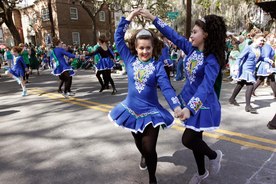 Dancers from Irish Dancers of Savannah perform during the Savannah St. Patrick's Day Parade in 2019.
(Photo: Philip Hall/savannahnow.com)