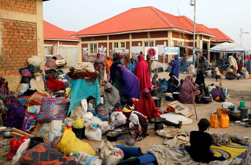 FILE PHOTO: Internally displaced people are seen at the Teachers village camp in Maiduguri