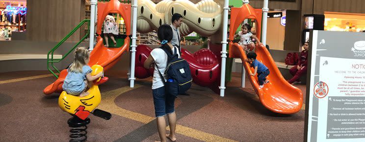 The playground at Paragon with tunnels and slides. (Photo: Mummy and Daddy Daycare)