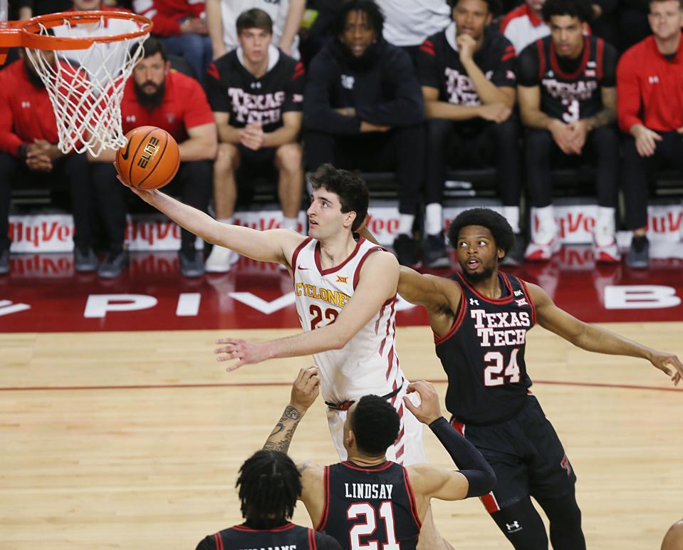 Iowa State forward Milan Momcilovic (22) had 10 points in the Cyclones' win over Texas Tech on Saturday in Ames.