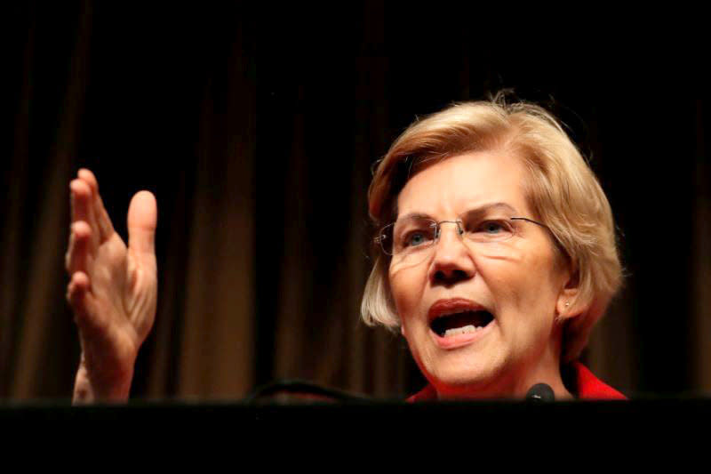 Sen. Elizabeth Warren, D-Mass., speaks at the National Action Network conference in New York City on Friday. (Photo: Lucas Jackson/Reuters)