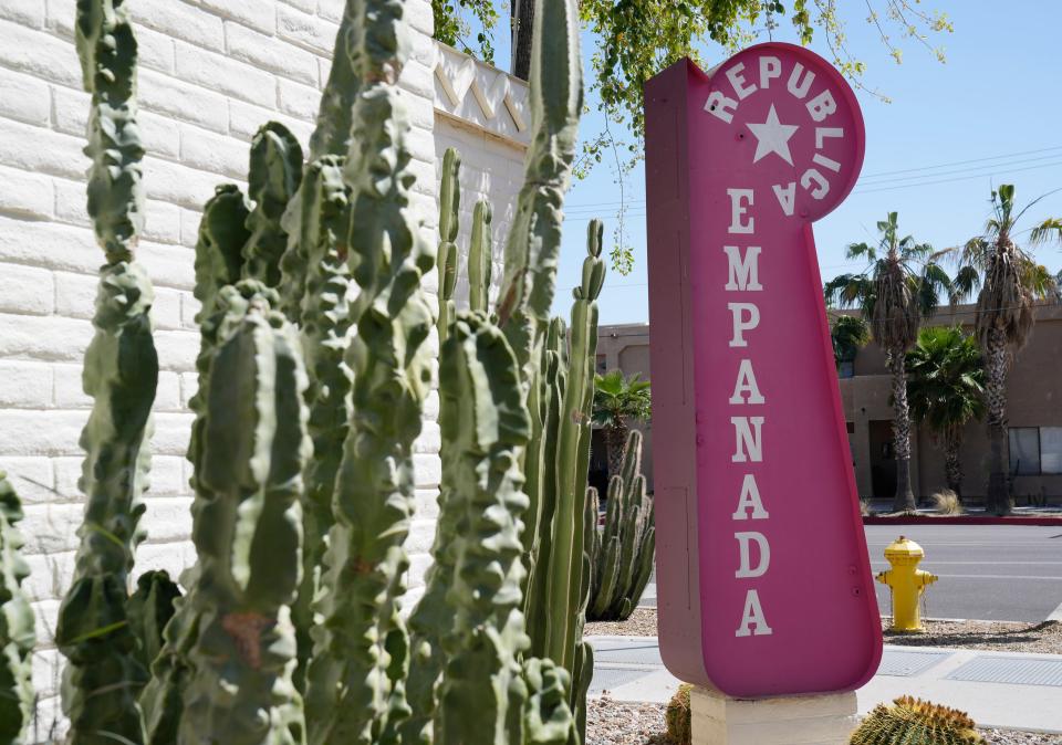 Exterior of Republica Empanada in downtown Mesa, Arizona, on April 4, 2022.