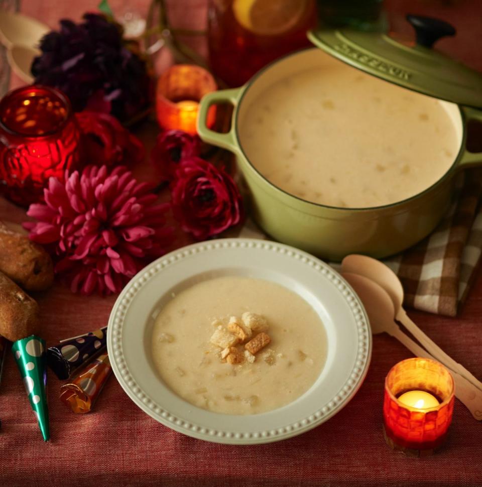 Sopa fría francesa de puerros y papa