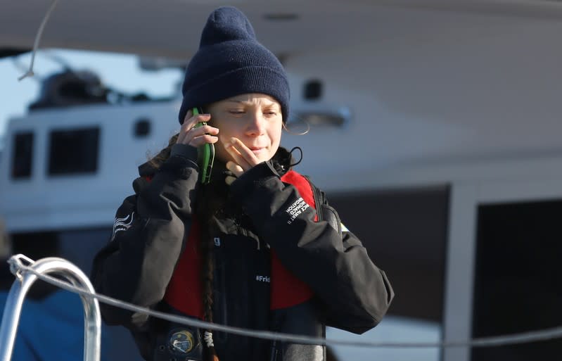 Climate change activist Greta Thunberg arrives in Lisbon