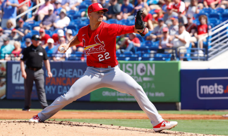 Jack Flaherty delivers a pitch for the Cardinals in a spring training game.