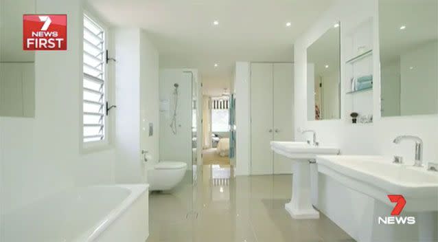 One of three bathrooms. Source: 7News
