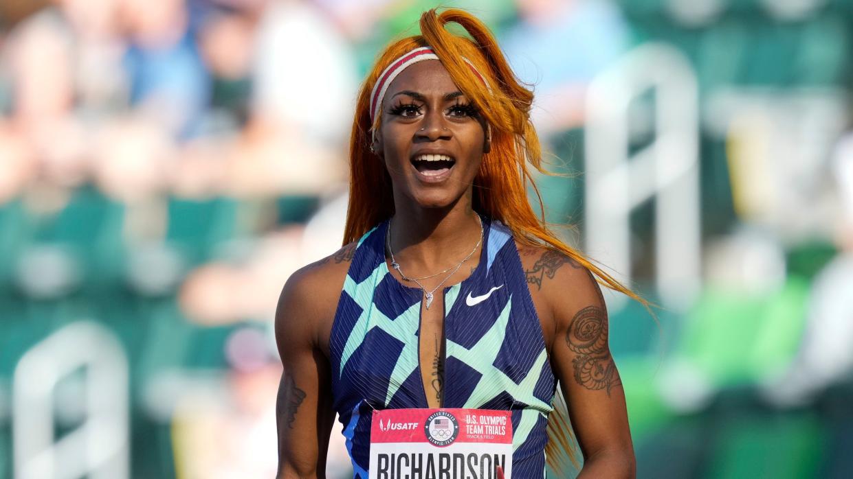 Sha’Carri Richardson at June’s Olympic trials. (AP)