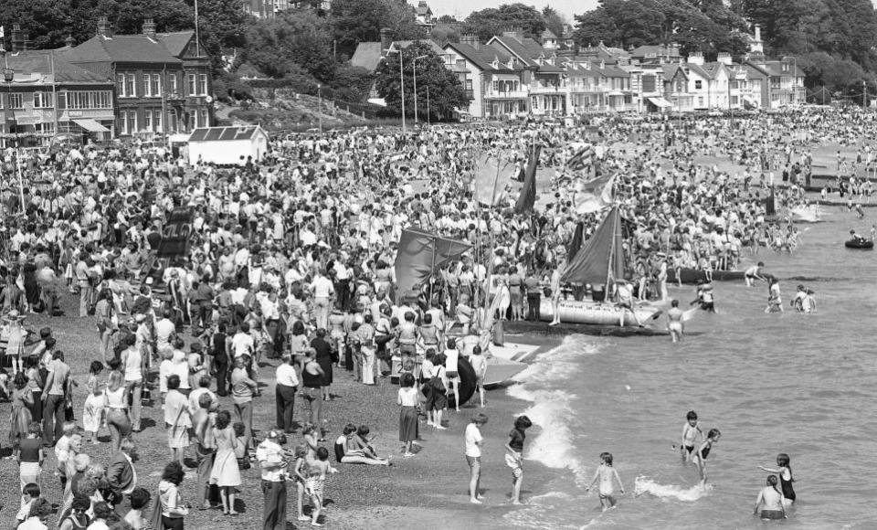 East Anglian Daily Times: A packed Felixstowe beach in 1980