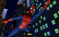 <b>CGI Spider-Man</b><br><br> In this movie cash-in TV series Spidey lost some serious weight and (judging by this picture) control of his arms and legs. He also got inexplicably shiny. (Credit: Marvel) <br><br><b>[Related video: <a href="http://uk.movies.yahoo.com/blogs/editors/exclusive-total-recall-trailer-083206999.html" data-ylk="slk:Watch the new ‘Total Recall’ trailer;elm:context_link;itc:0;sec:content-canvas;outcm:mb_qualified_link;_E:mb_qualified_link;ct:story;" class="link  yahoo-link">Watch the new ‘Total Recall’ trailer</a> ]</b>