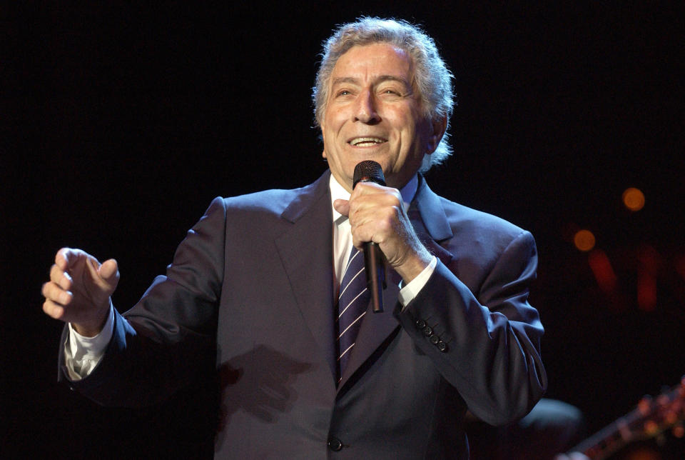 Tony Bennett performs during Neil Young's annual Bridge School Benefit at Shoreline Amphitheatre on October 24, 2004, in Mountain View, California. / Credit: Tim Mosenfelder/Getty Images