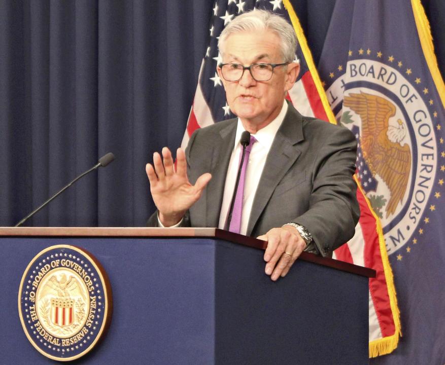 U.S. Federal Reserve Chair Jerome Powell attends a press conference, following a meeting of the Federal Open Markets Committee, in Washington on May 1, 2024. ( The Yomiuri Shimbun via AP Images )