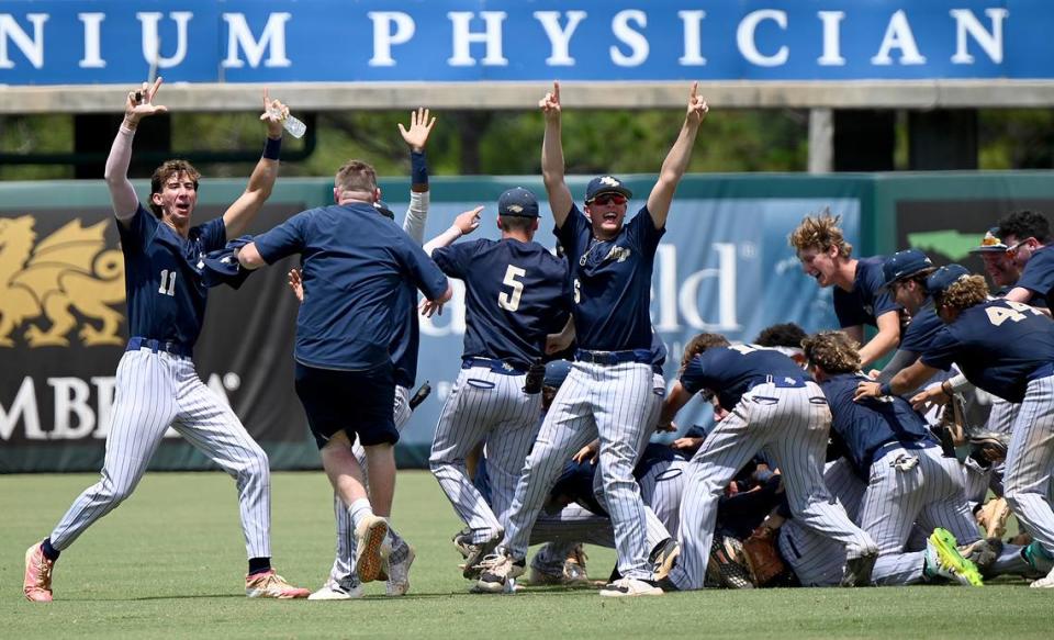 North Broward Prep takes on Berkeley Prep in a 3A semi state finals baseball match up in Fort Myers ,Wednesday, May 25, 2022.(Chris Tilley Photo/Chris Tilley)