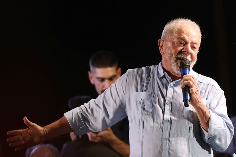 Former Brazilian President and current presidential candidate Luiz Inacio Lula da Silva attends a campaign rally in Manaus