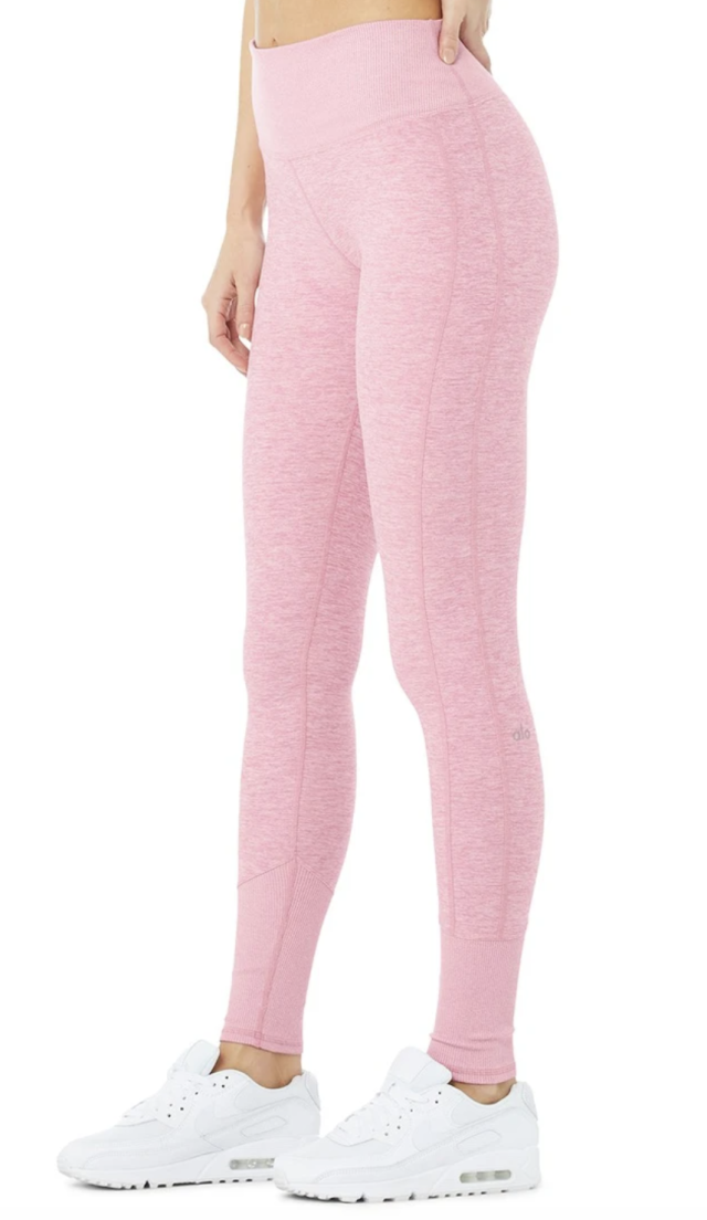 alo High Waist Alosoft Lounge Legging in Parisian Pink Heather