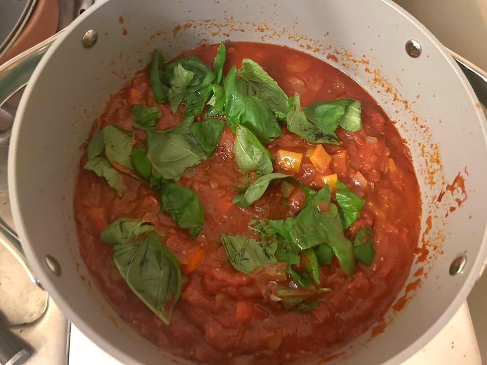 Adding basil to Ina Garten's Chicken Chili