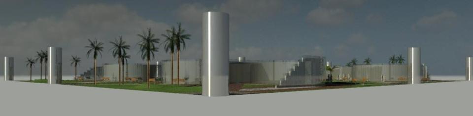 An artist's rendering of a memorial to enslaved peoples proposed by Kwesi DeGraft-Hanson.