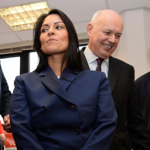 Priti Patel Israeli holiday<br>File photo dated 20/02/16 of Priti Patel with (left to right) Michael Gove, Chris Grayling, Iain Duncan Smith and John Whittingdale at the launch of the Vote Leave campaign ahead of the EU referendum. PRESS ASSOCIATION Photo. Issue date: Wednesday November 8, 2017. The International Development Secretary has been ordered back to Britain following the disclosure that she held further unauthorised meetings with Israeli politicians. See PA story POLITICS Patel. Photo credit should read: Stefan Rousseau/PA Wire