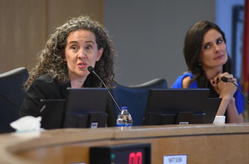 School board members Katye Campbell, and Jennifer Jenkins. The December 13th meeting of the Brevard County School Board in Viera.