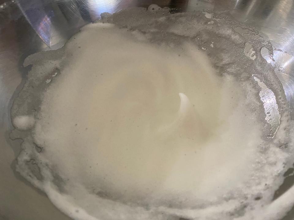 Whipping egg whites is key to Bobby Deen's pancake recipe .
