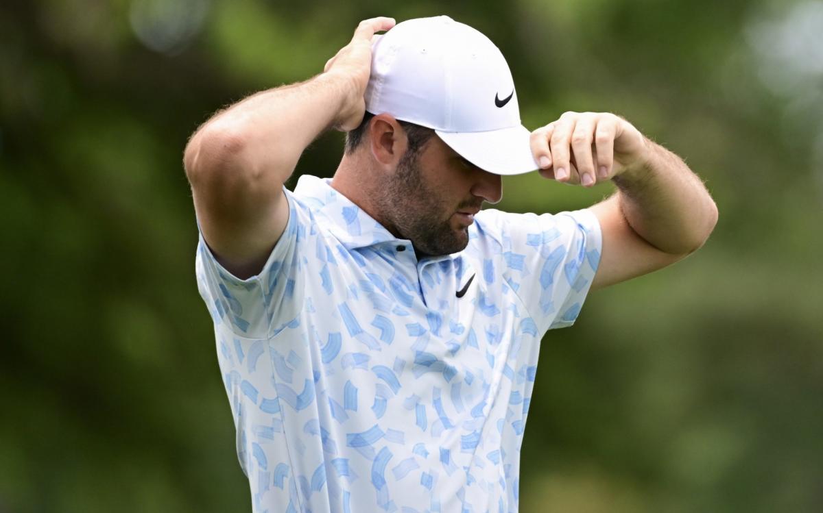 Watch: Scottie Scheffler misses putt from 1ft 10in as record-breaking run ends