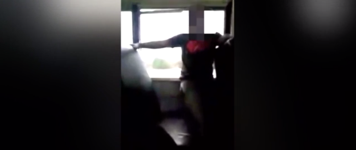 The video, which has gone viral, shows a student crying and begging to stay on the bus. (Photo: KFSM)