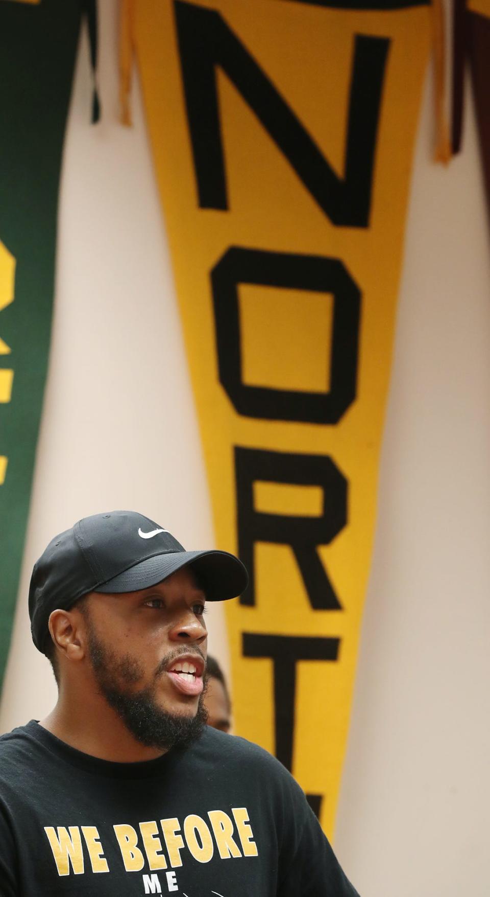 North coach DeMonte Powell talks about his team and competing during the City Series football luncheon July 27 at the Akron Education Association in Akron.