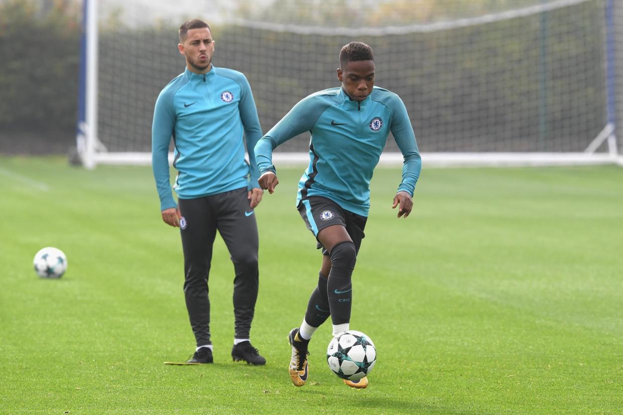 Time to shine | Charly Musonda (front) has made just one start this season: Chelsea FC via Getty Images