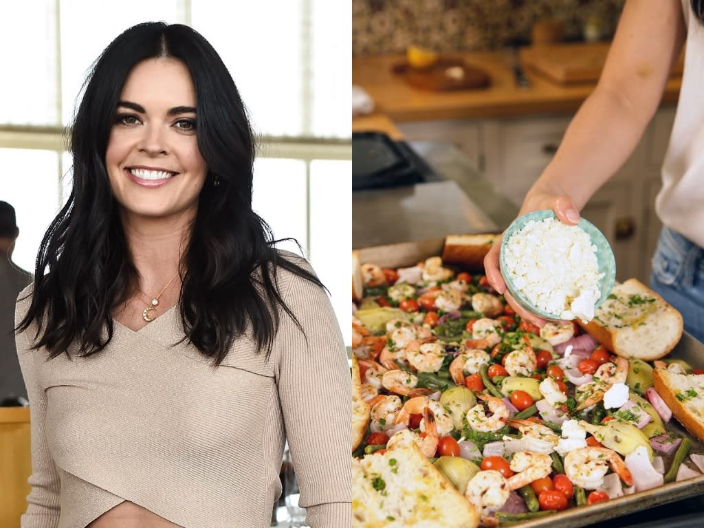 Katie Lee Biegel says sheet pan dinners are an excellent way to save time during the week. (Photos: Getty; Katie Lee Biegel for WW)