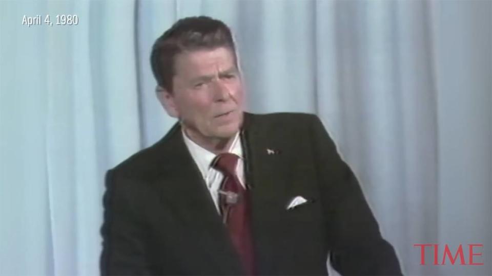 Presidential candidate Ronald Reagan had compassionate words about Mexican immigrants in a 1980 debate with George H.W. Bush.