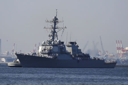 The U.S. guided-missile destroyer USS Milius (DDG69) arrives to join Forward Deployed Naval Forces at the U.S. naval base in Yokosuka, Japan May 22, 2018. REUTERS/Issei Kato