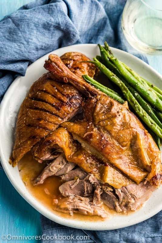 <p>Omnivore's Cookbook</p><p>The duck is stuffed with citrus, then slow cooked until the meat is falling off the bones and the skin perfectly crisped. A restaurant recipe that requires minimal effort and yields the best results.</p><p><strong>Get the recipe: <a href="https://omnivorescookbook.com/slow-roast-duck" rel="nofollow noopener" target="_blank" data-ylk="slk:Slow Roast Duck (Duck de Marietta);elm:context_link;itc:0;sec:content-canvas" class="link rapid-noclick-resp">Slow Roast Duck (Duck de Marietta)</a></strong></p>