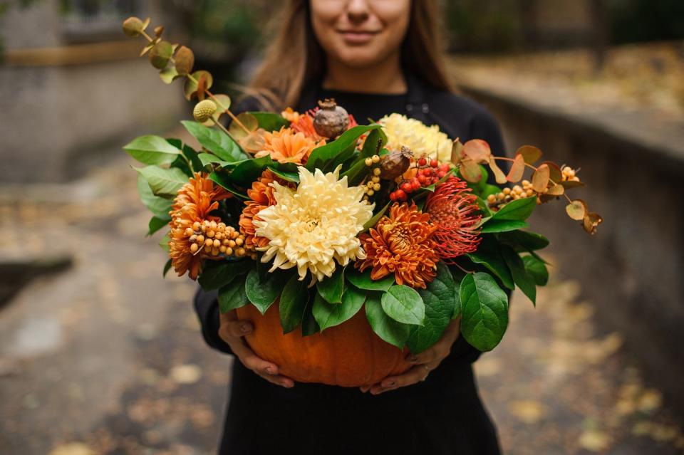 2) Make a fall floral arrangement