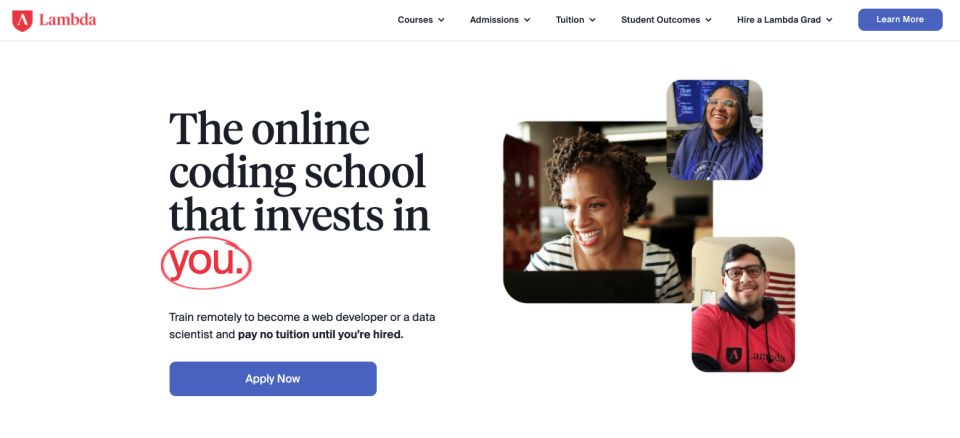 (Lambda School website screenshot)