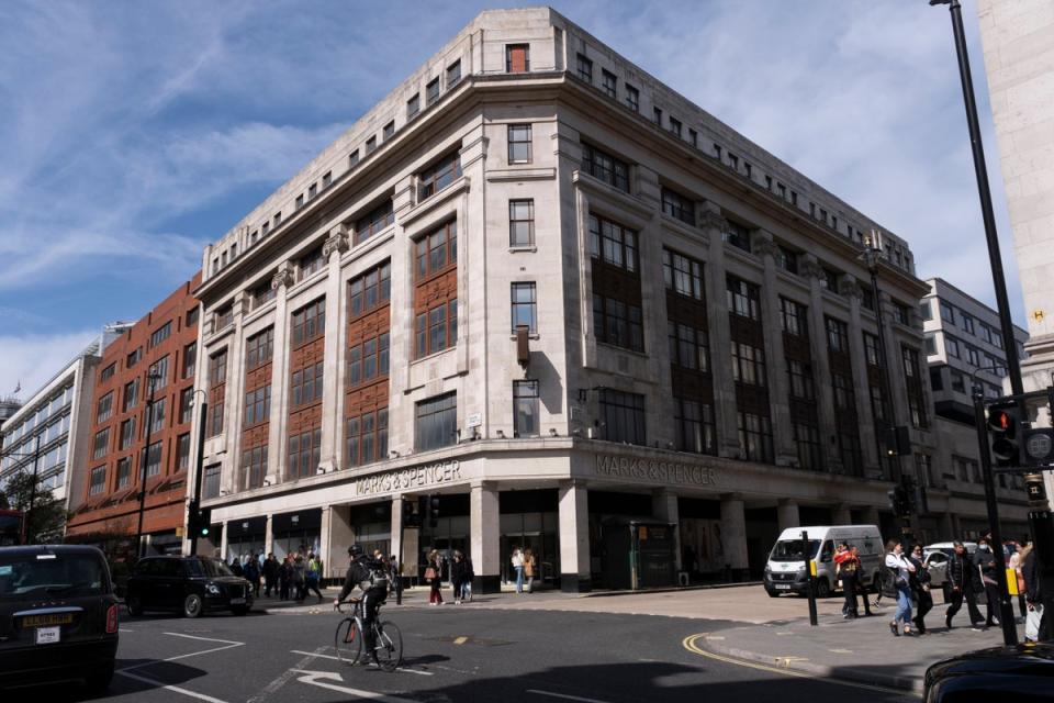 Marks & Spencer building on Oxford Street on 11th April 2022 in London (In Pictures via Getty Images)