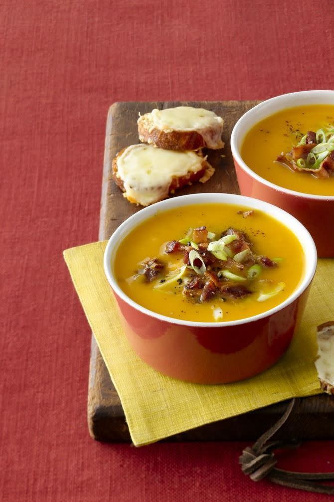 Butternut Squash Soup with Rosemary and Bacon