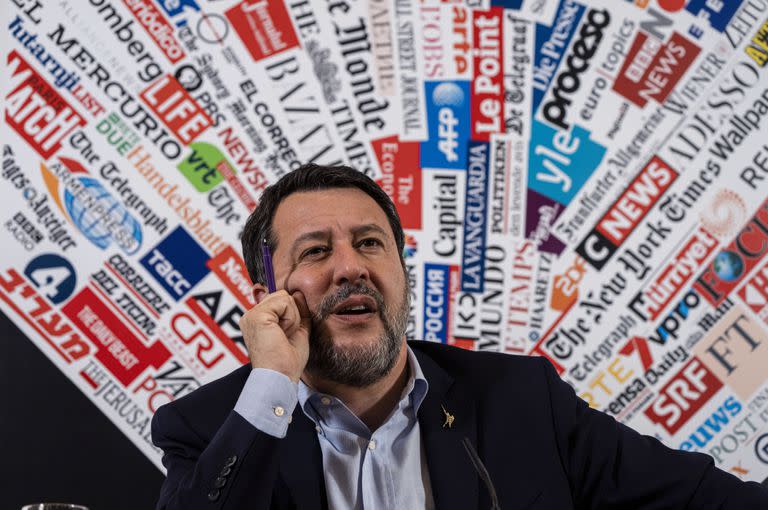 Matteo Salvini, vicepremier y ministro de Infraestructura italiano. (AP Foto/Domenico Stinellis, File)