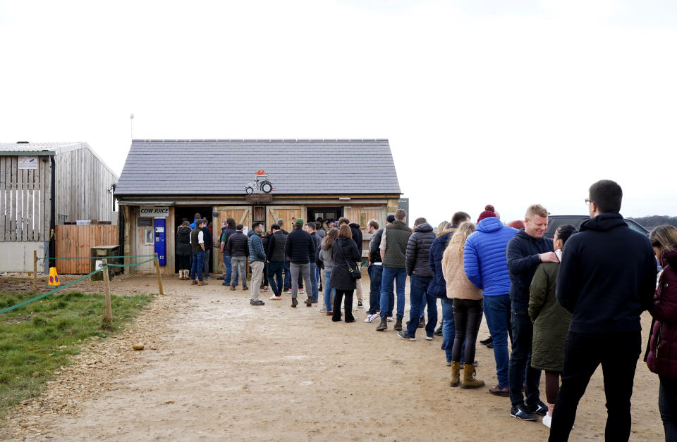 Customers queue to get into Jeremy Clarkson's Diddly Squat Farm Shop 