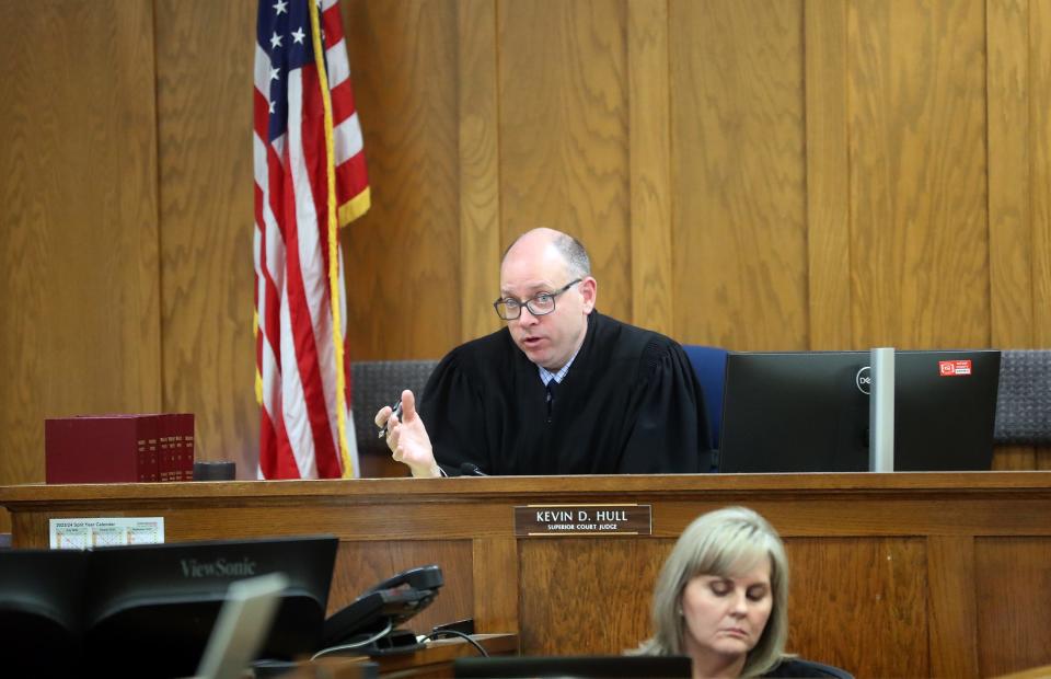 Kitsap County Superior Court Judge Kevin Hull opens trial proceedings last November for Danie Jay Kelly Jr., and brothers Robert James Watson III and Johnny James Watson, who are accused of killing four members of the Careaga family in the greater Seabeck area in January 2017. The case, which has lasted approximately four months in court, is scheduled to go to jurors later this week for a verdict.