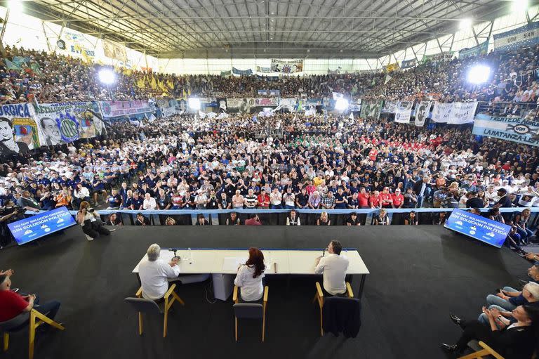 Cristina Kirchner durante el acto de la UOM en Pilar