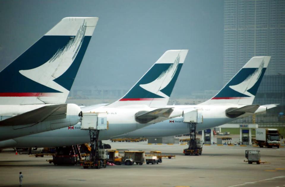 Cathay Pacific aircraft stand on the tarmac of Chek Lap Kok airport in Hong Kong, China. The enormous play area located in Terminal 1 has earned the airport a place among the world's most child-friendly, according to a list prepared by Conde Nast Traveller India magazine.