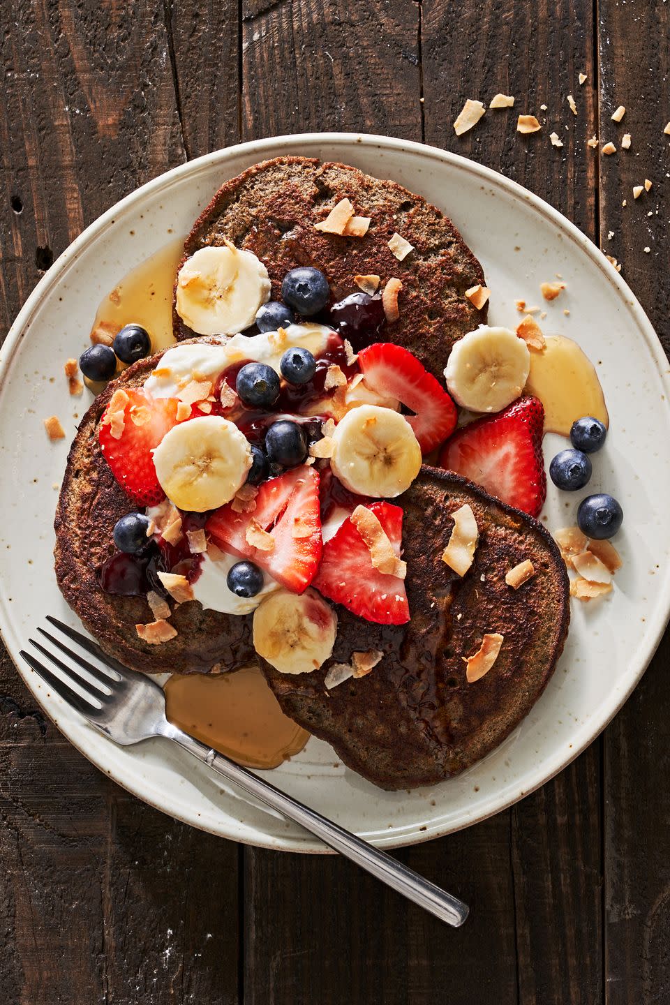 <p>Buckwheat flour has a nutty, earthy flavor and has more protein than wheat flour, making it an even better reason to wake up with pancakes on a Saturday morning. A decadent <a href="https://www.delish.com/cooking/nutrition/g770/gluten-free-breakfasts/" rel="nofollow noopener" target="_blank" data-ylk="slk:gluten-free breakfast;elm:context_link;itc:0;sec:content-canvas" class="link ">gluten-free breakfast</a> can be hard to find, but this one fits the bill.<br><br>Get the <strong><a href="https://www.delish.com/cooking/recipe-ideas/a40082691/buckwheat-pancakes-recipe/" rel="nofollow noopener" target="_blank" data-ylk="slk:Buckwheat Pancakes recipe;elm:context_link;itc:0;sec:content-canvas" class="link ">Buckwheat Pancakes recipe</a></strong>.</p>