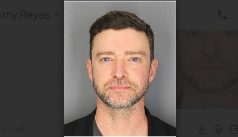 Justin Timberlake’s mug shot after his arrest on suspicion of DWI charges in Sag Harbor, NY, on June 17, 2024