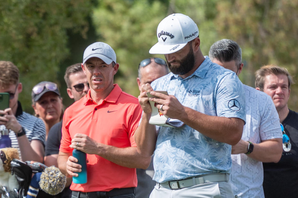 Outside of the four majors, it could be until 2026 before the likes of Rory McIlroy and Jon Rahm compete against each other. (Waleed Tariq/Anadolu via Getty Images)